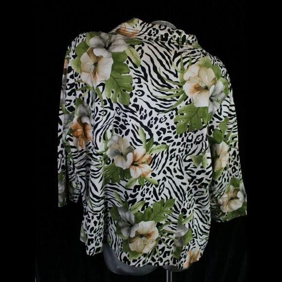 LANE BRYANT LEOPARD FLORAL PRINT JACKET PLUS SZ 26/28W MULTICOLORED - Picture 3 of 8